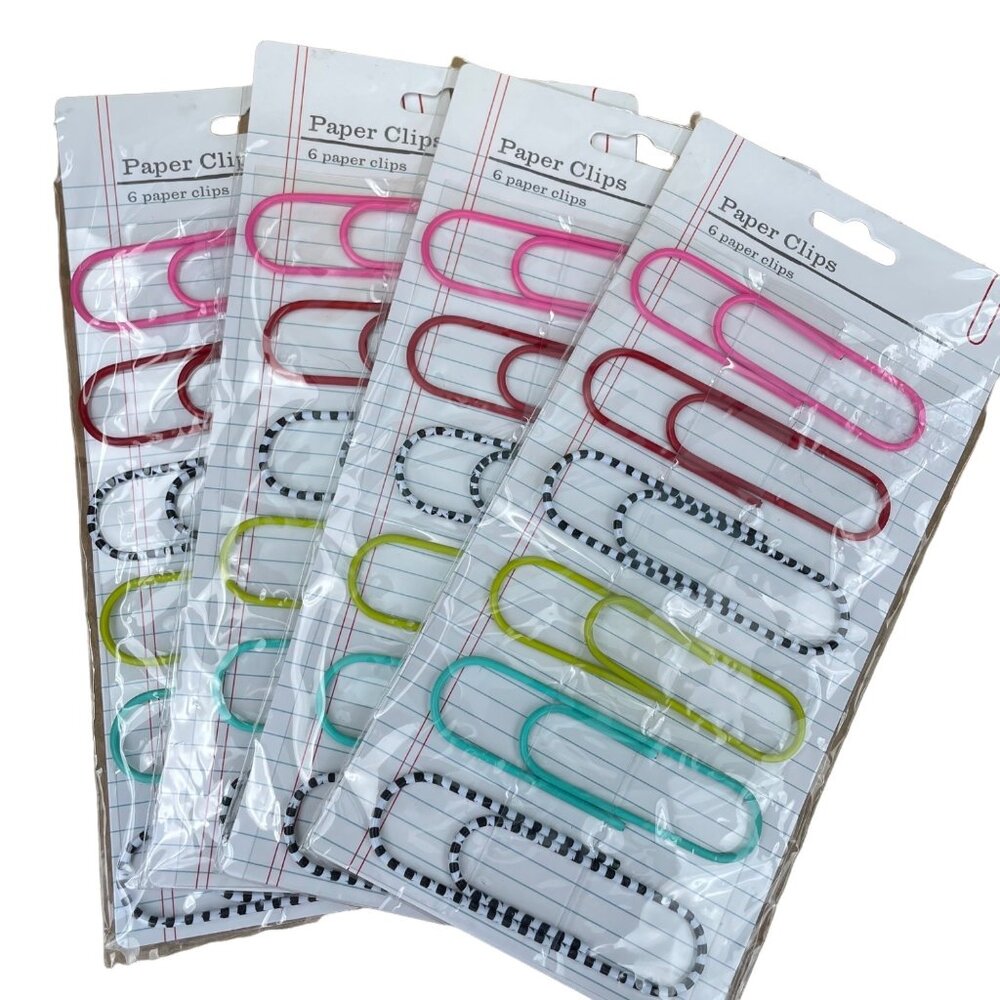 American Crafts Jumbo Paper Clip Pack 373605 u Assorted Colors 4 in Each